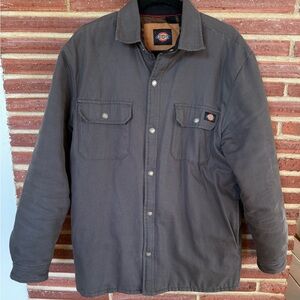 Dickies Men's Charcoal Gray Canvas Flannel Lined Jacket